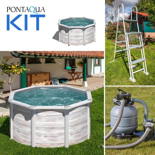 PONTAQUA KIT NORDIC kerek fémfalas családi medence szett 3,5 x 1,2 m