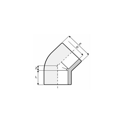 PVC Könyök 45 fokos D50